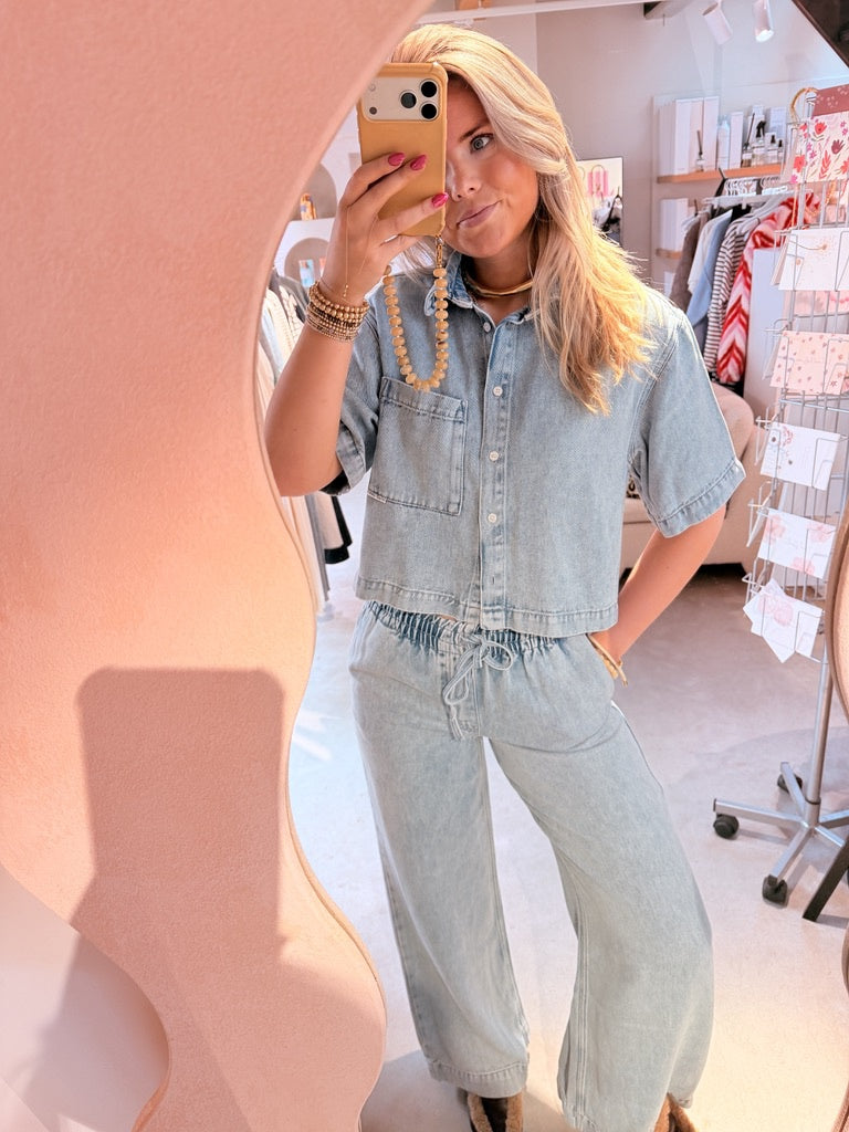 Denim jogger -  light blue - catwalk junkie