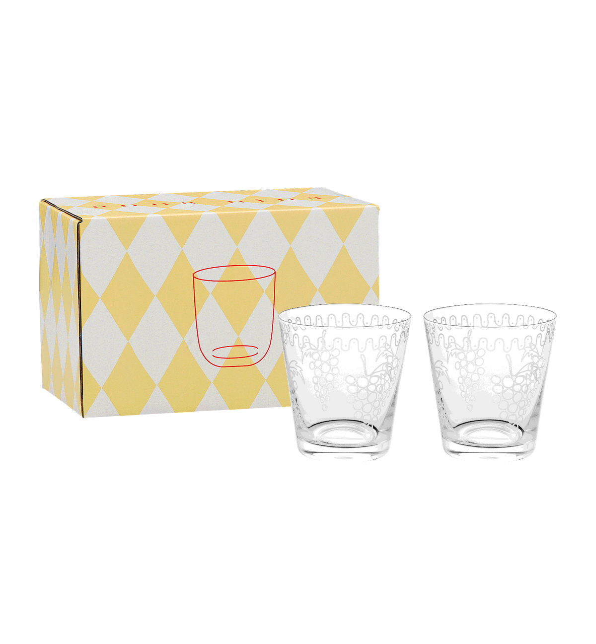 Grapevine Water Glass Set of 2 -anna+ nina