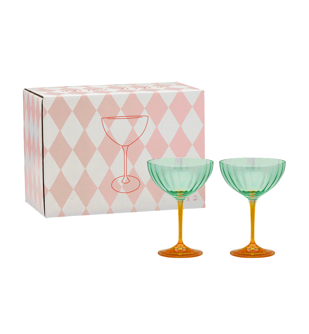 Jazzy Arancia Optic Champagne Glass Set of 2 - anna+nina