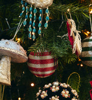 Shimmer Red Stripe Delight Ornament -Anna+Nina