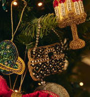 Beaded Designer Bag Ornament - Anna+Nina