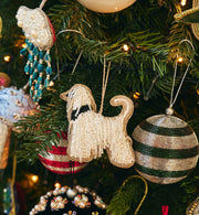 Beaded Fancy Dog Ornament - Anna+Nina