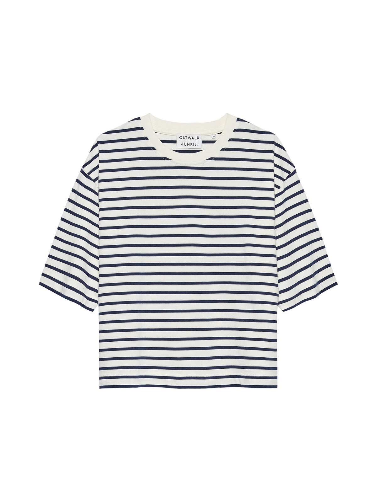 Loose fit striped T-shirt-  Navy - catwalk junkie