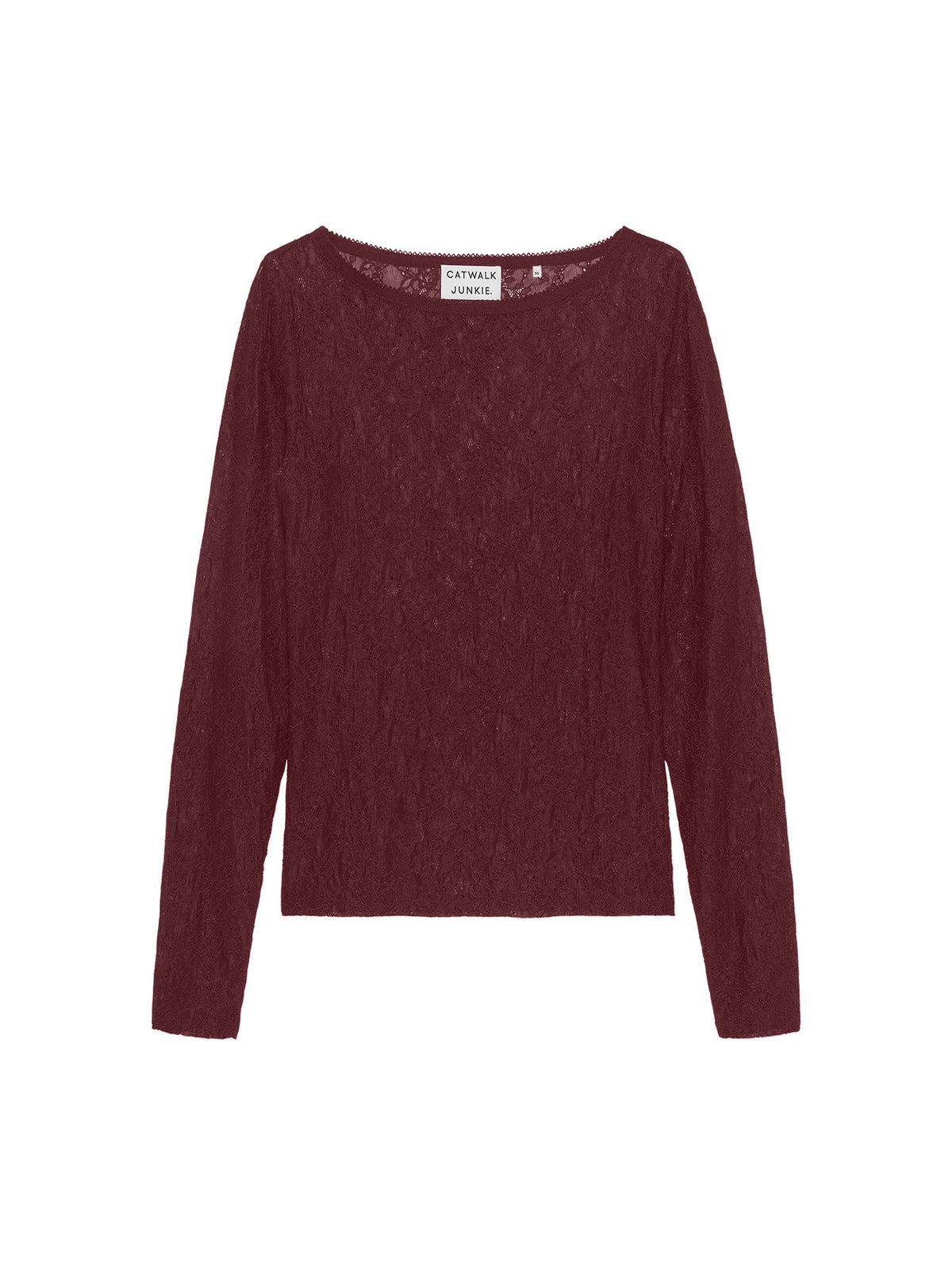 Lace longsleeve - Merlot -  catwalk junkie