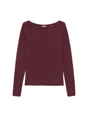 boatneck rib long sleeve merlot - catwalk junkie