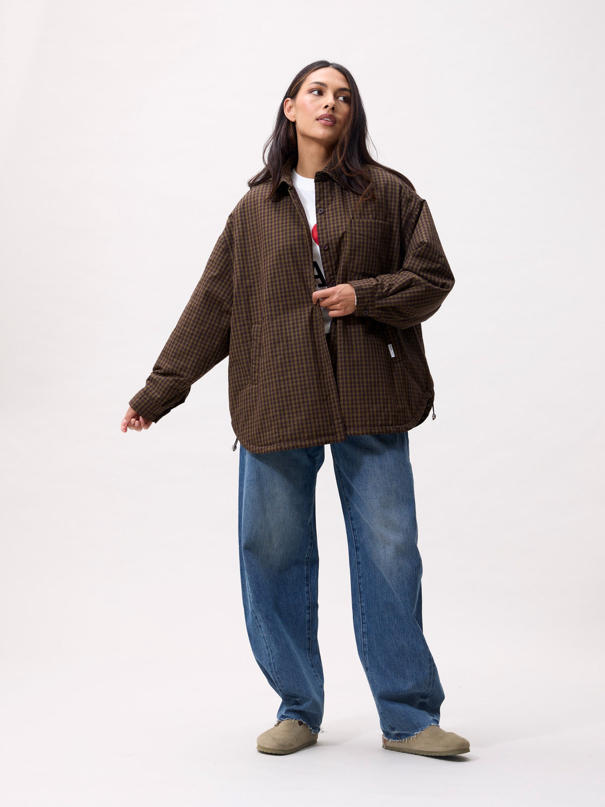 Light padded check jacket- PRE ORDER - Mossy - catwalk junkie | Jil Conceptstore
