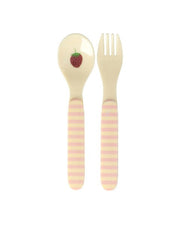 Baby lepel en vork pink - rice BABSF-2ZABCI | Jil conceptstore