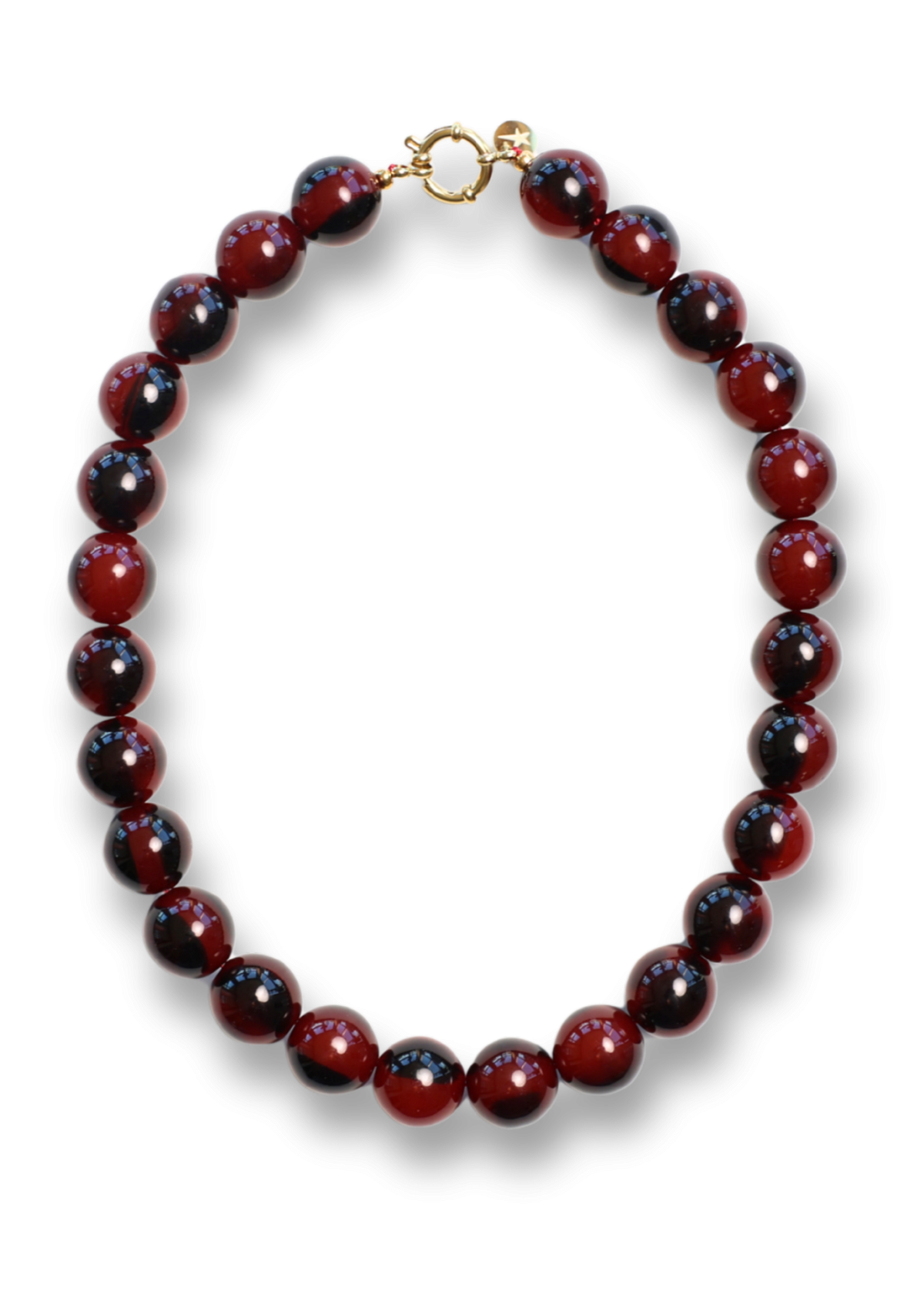 Wilma burgundy marble necklace burgundy - bonnie studios