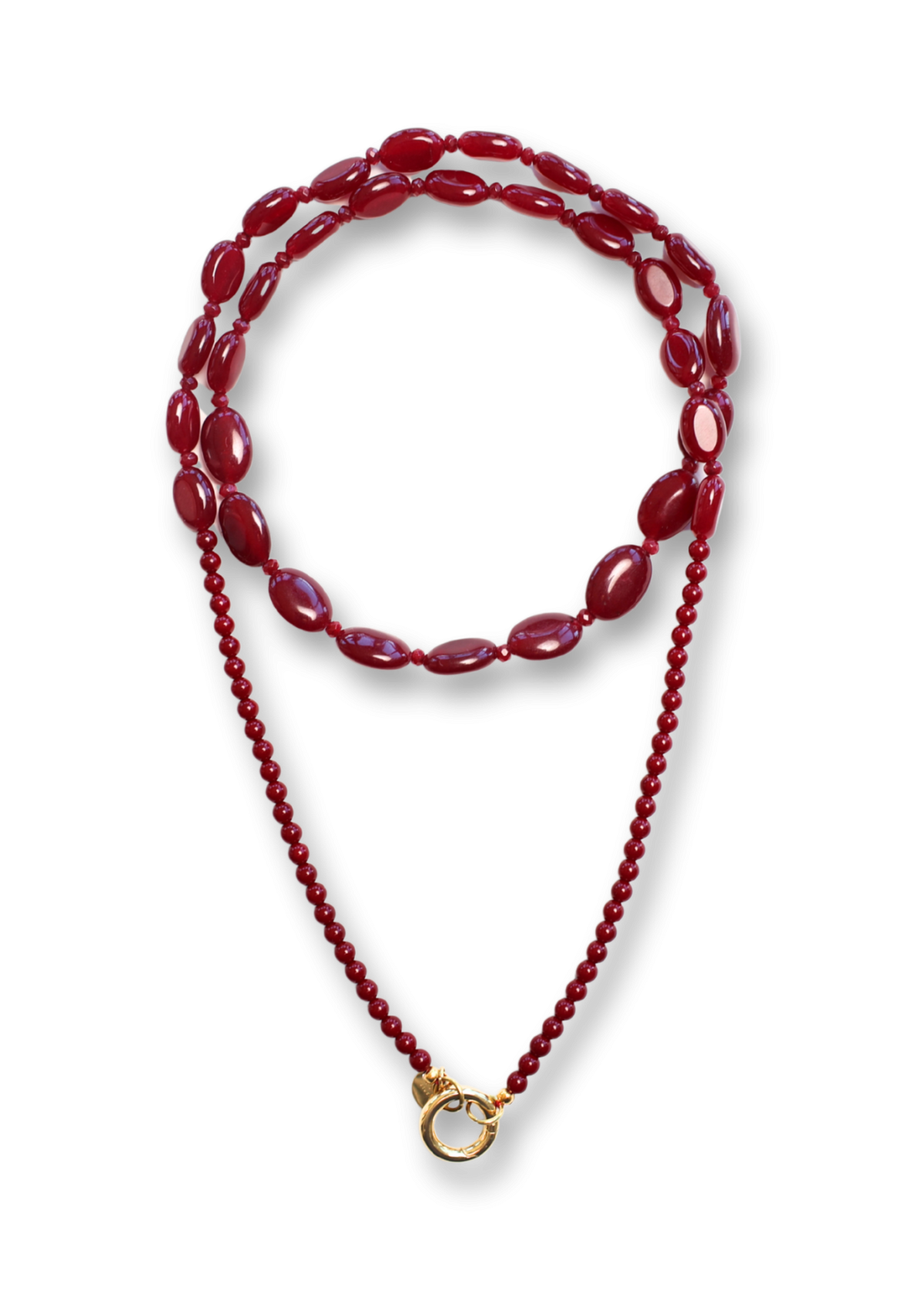Funky burgundy long necklace - bonnie studios