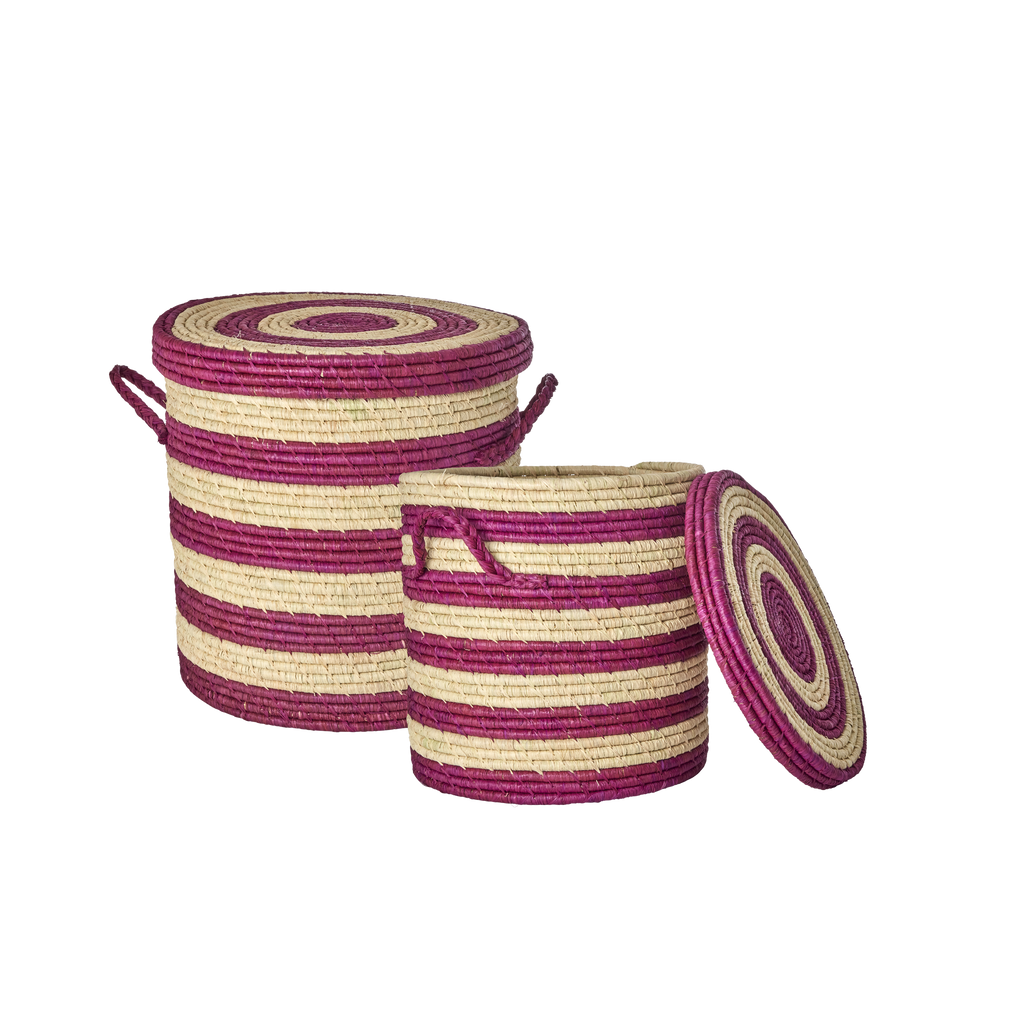 Laundry mand raffia set of 2 - Rice