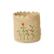 Raffia mandje met bloem  - Rice