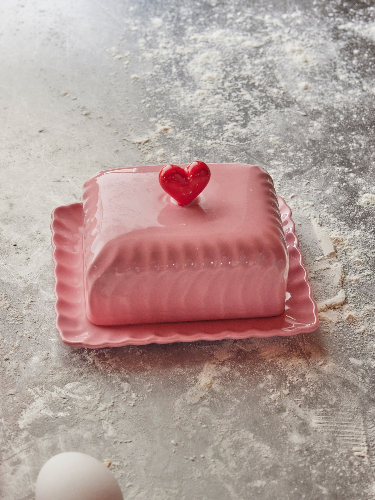 Keramiek botervloot pink - Rice