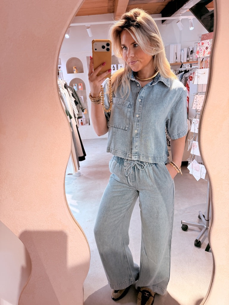 Denim jogger -  light blue - catwalk junkie