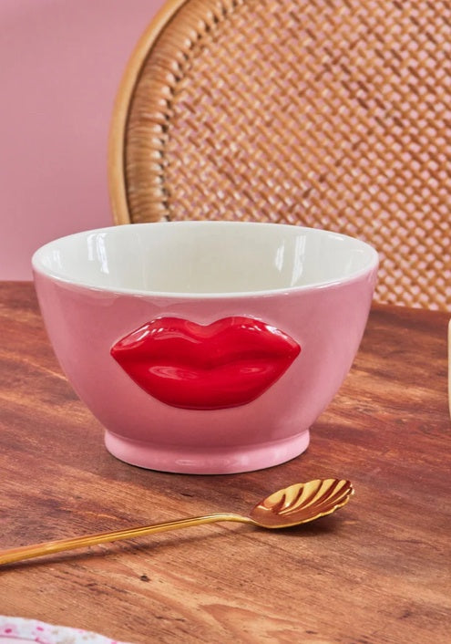 keramiek bowl roze lips - Rice