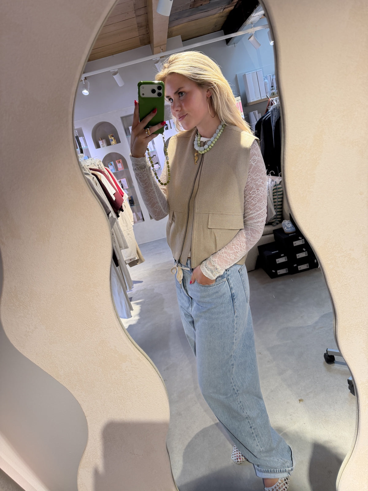 Lace longsleeve -  Egret - Catwalk junkie