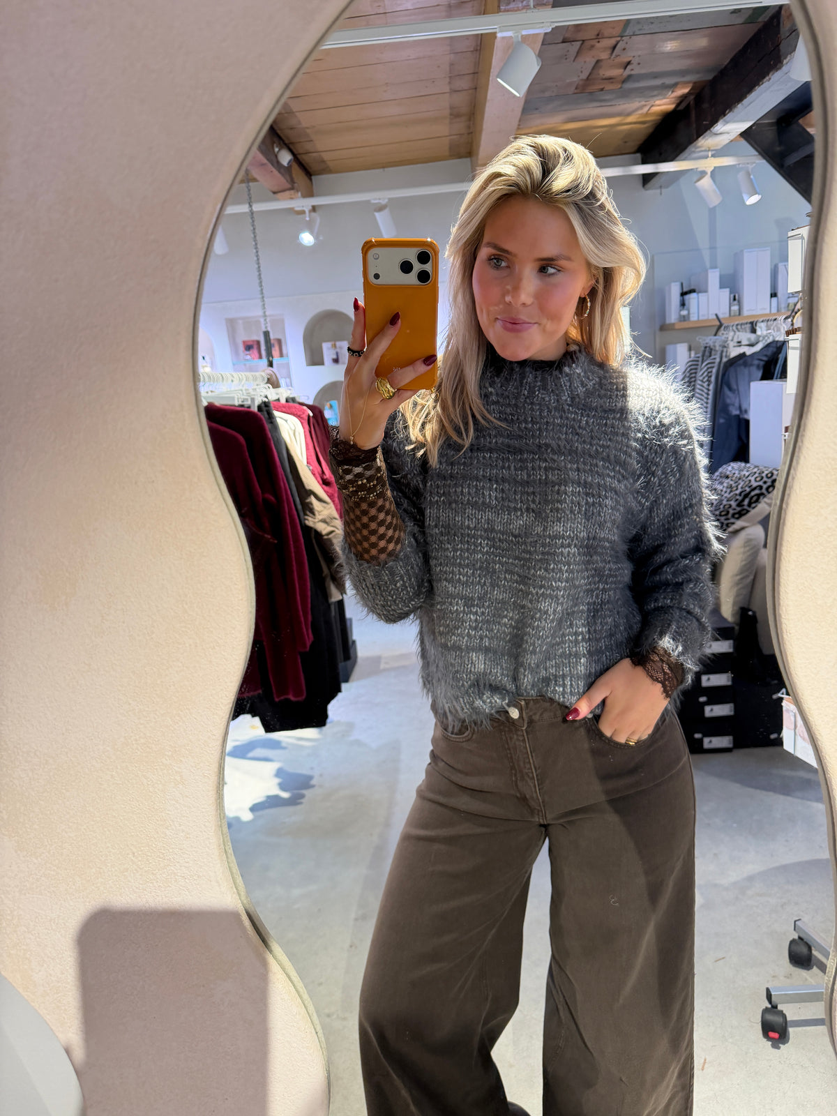 Lottie knitted pull grey melee - another label