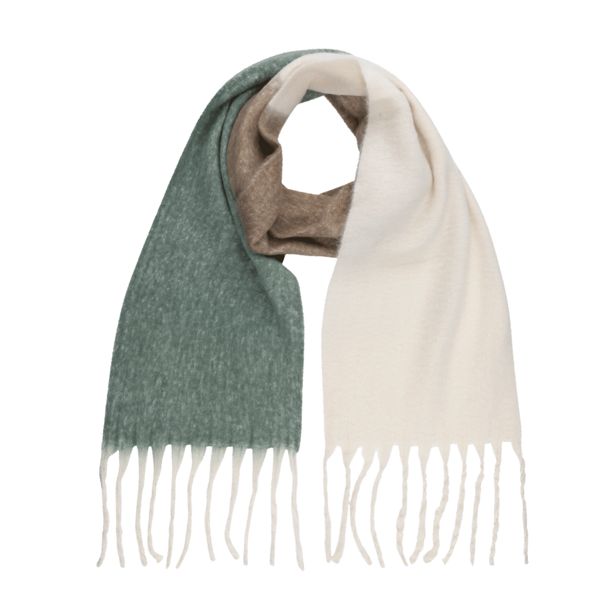 Thalia block scarf duck green scarf - another label