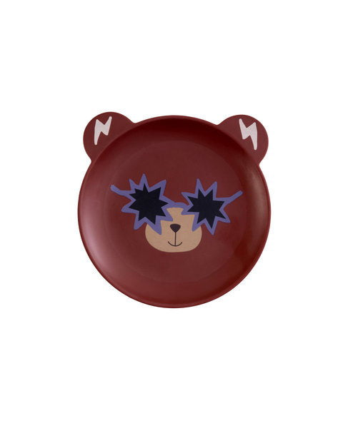 Small kids plate brown KIMAT-PLBEAR - rice | Jil conceptstore