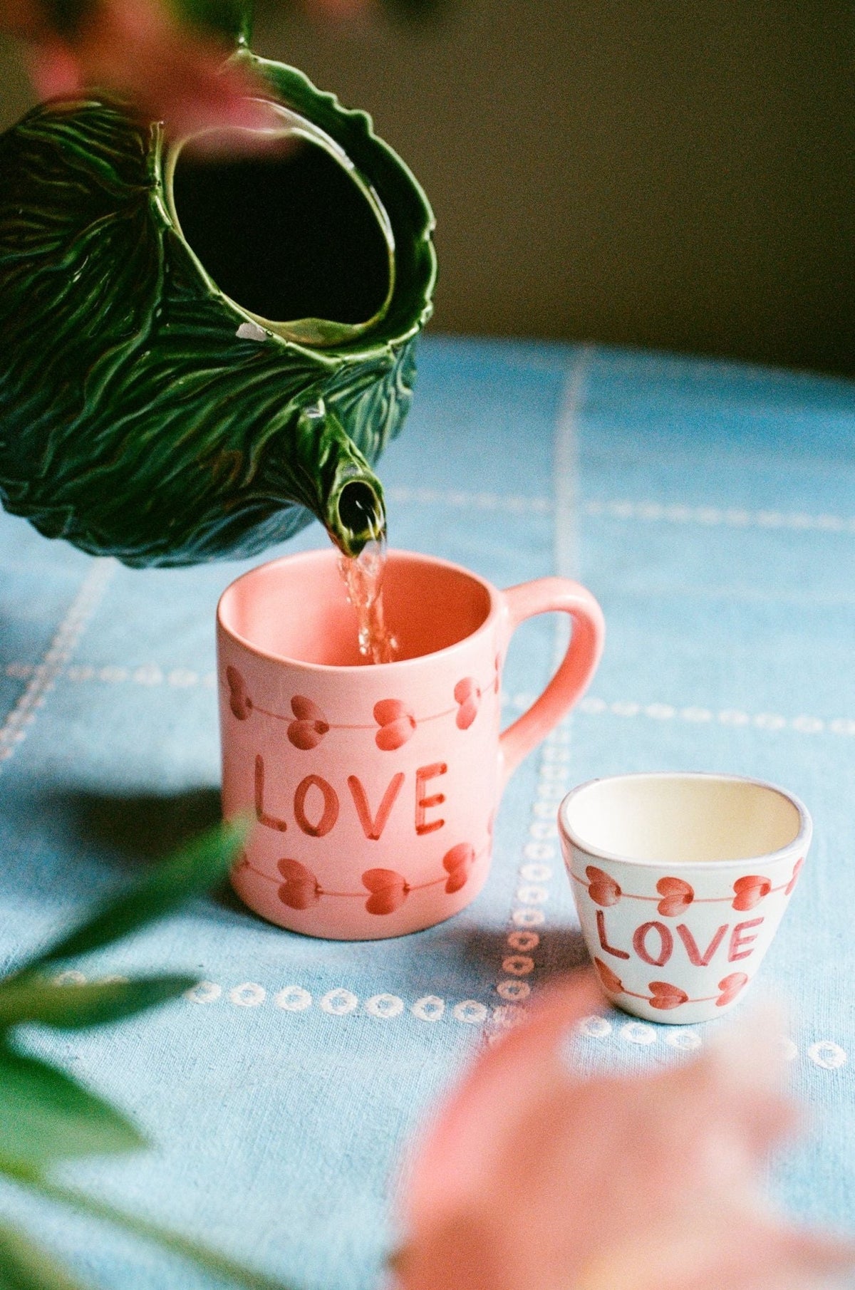 Keramiek Theepot/teapot - Groen - Hand-painted - rice | Jil concepstore