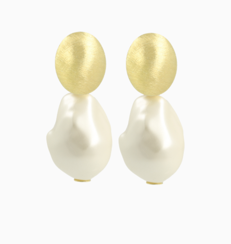 parel oorbellen irregular stone L Bailey - Lott