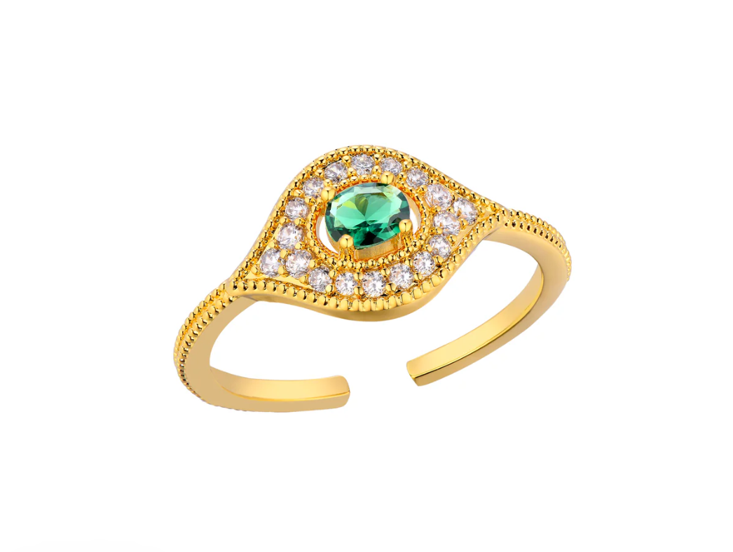 green majestic eye ring  - mya bay