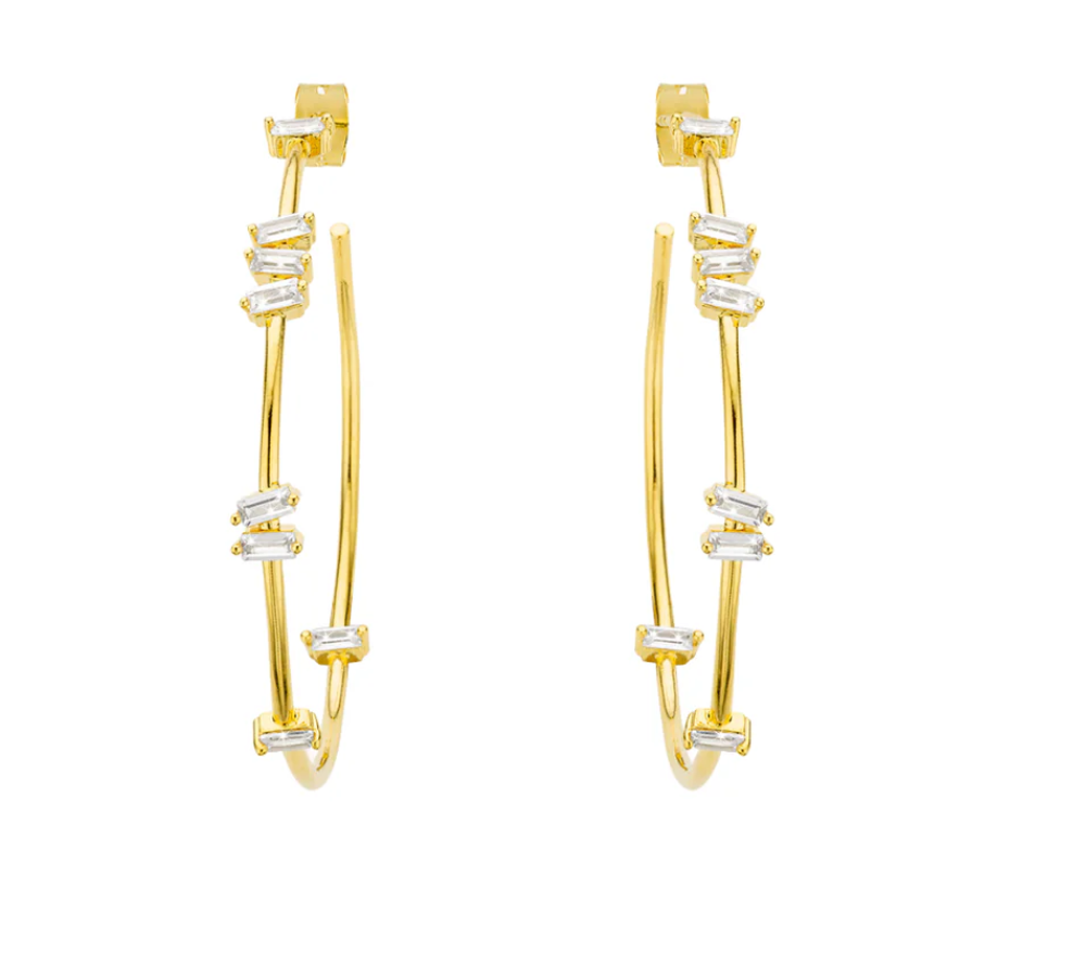 baquette hoops oorbellen - mya bay
