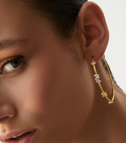 baquette hoops oorbellen - mya bay