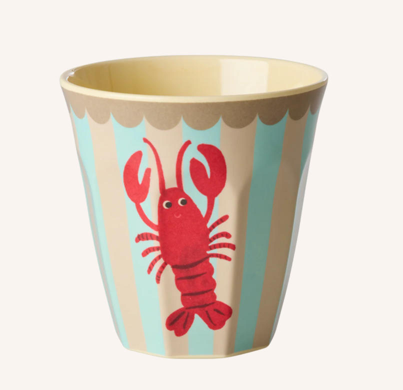 Medium cup with New Lobster Print - Medium - MELCU-NLOBS - rice | Jil Conceptstore