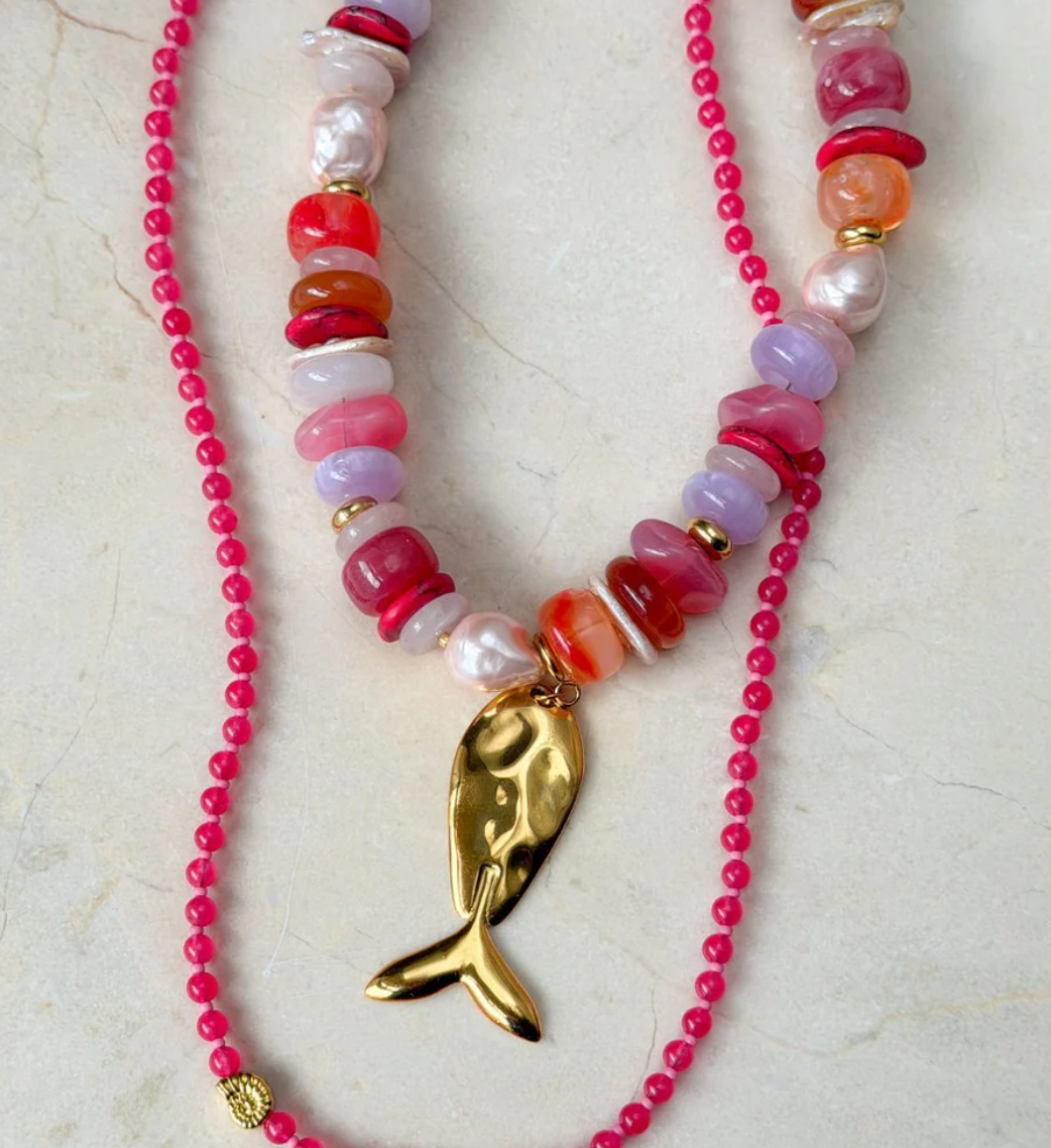 pink shell necklace - le veer