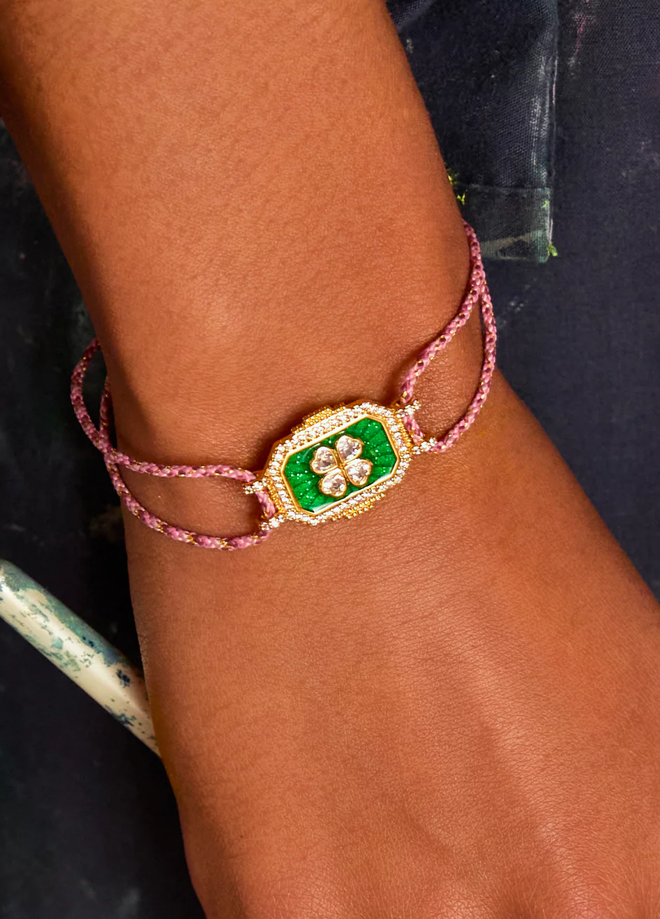 green truffle Boheme armband - mya bay