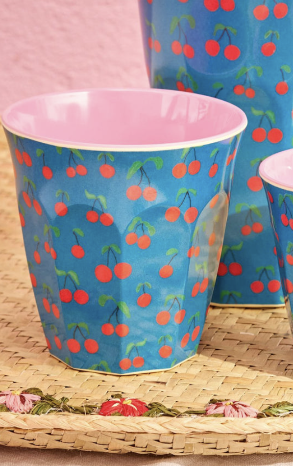 Medium cup  rice blue cherry - rice - MELCU-CHERB | Jil Conceptstore
