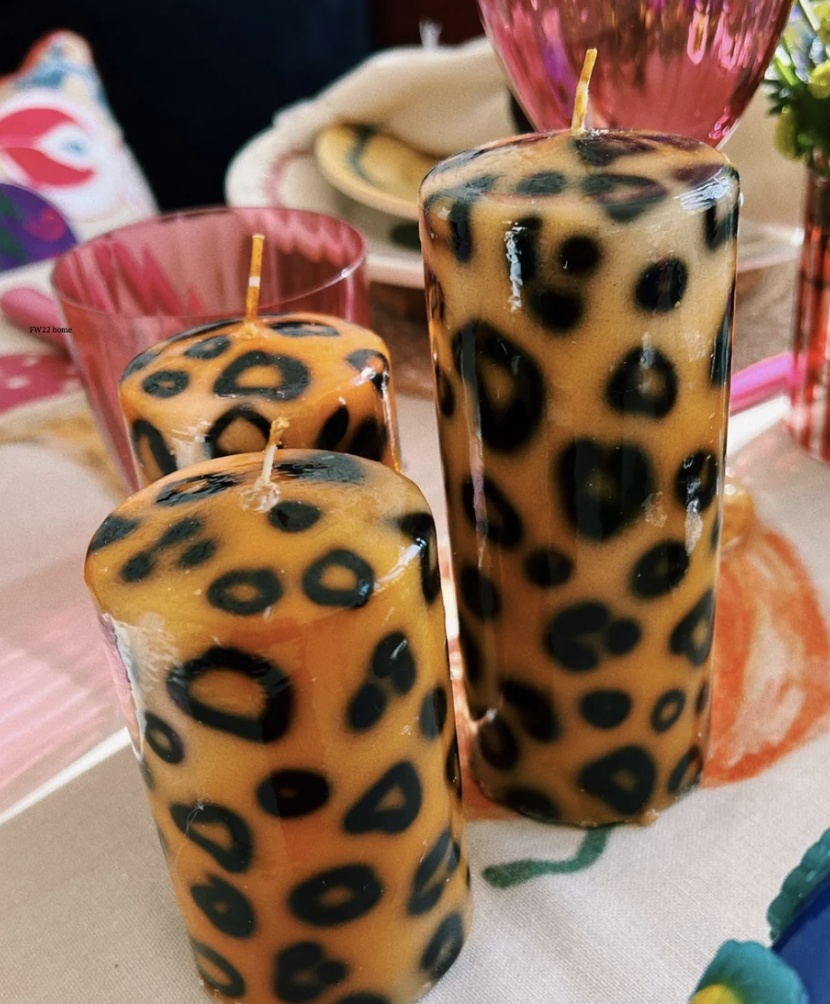long leopard print blunt candle - anna+nina