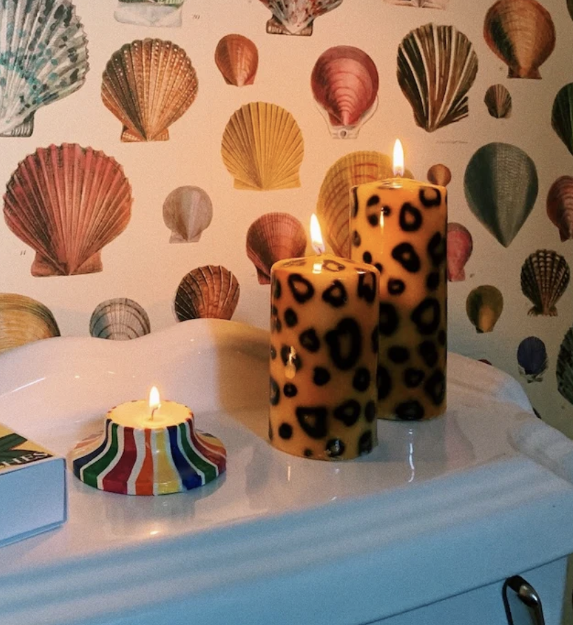 long leopard print blunt candle - anna+nina