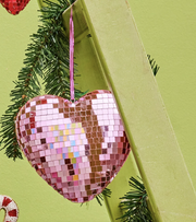 disco ball in heart shape soft pink medium - rice