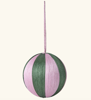 christmas fabric hanging ornament with soft pink and green candy stripes -rice