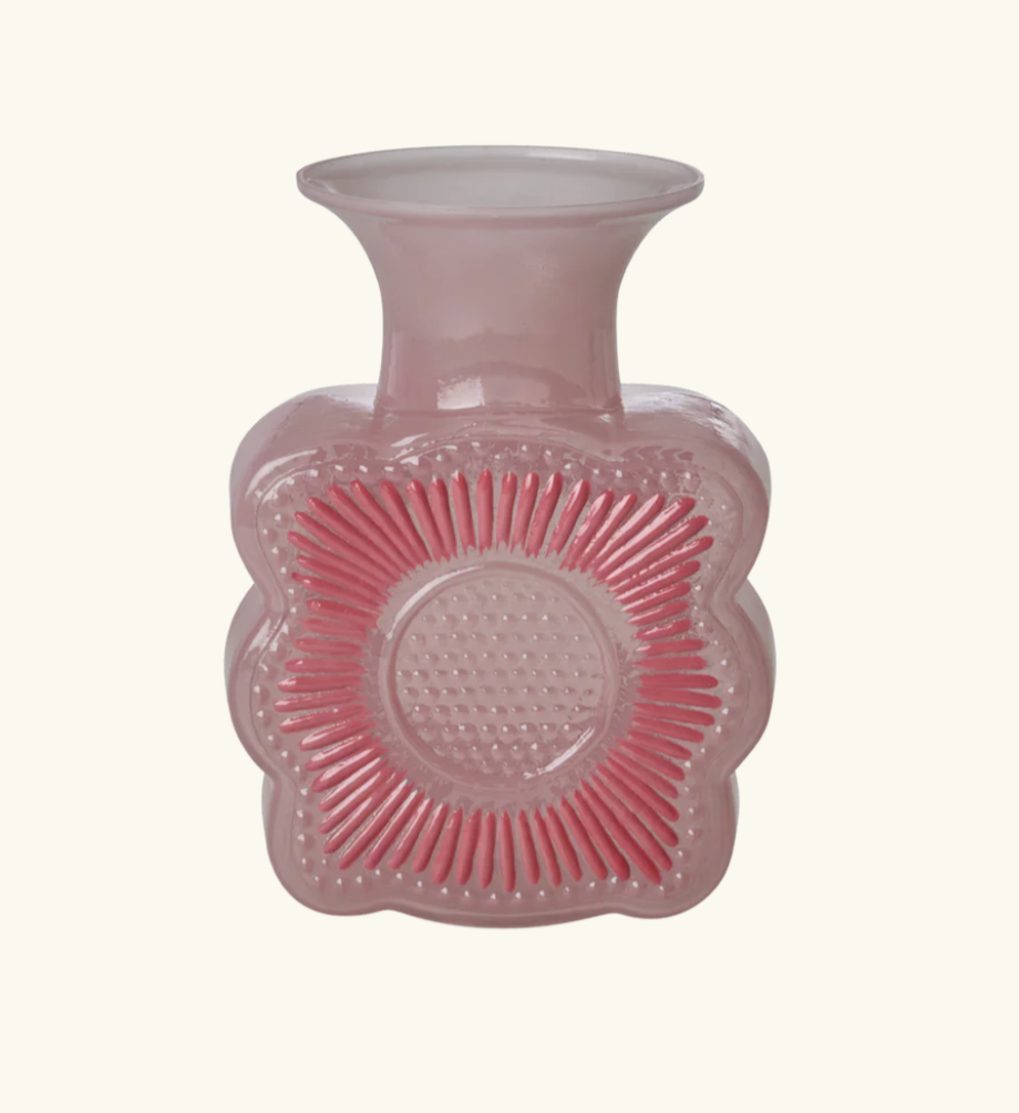 Glas vaas met bloem - rice GLASSVASE with embossed - Jil Conceptstore