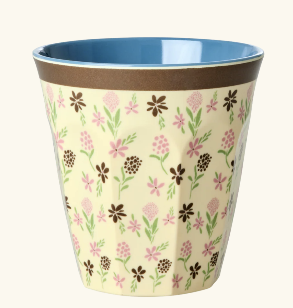 Medium cup with hacienda flower print medium - MELCU-HACI rice| Jil Conceptstore
