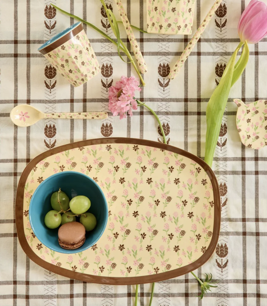 Medium cup with hacienda flower print medium - MELCU-HACI rice| Jil Conceptstore