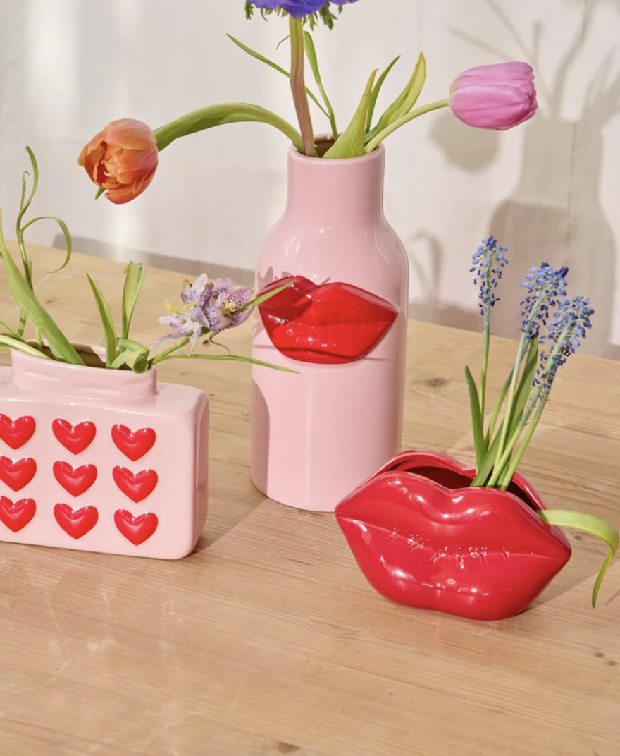 keramiek vaas lips rood - rice | Jil Conceptstore