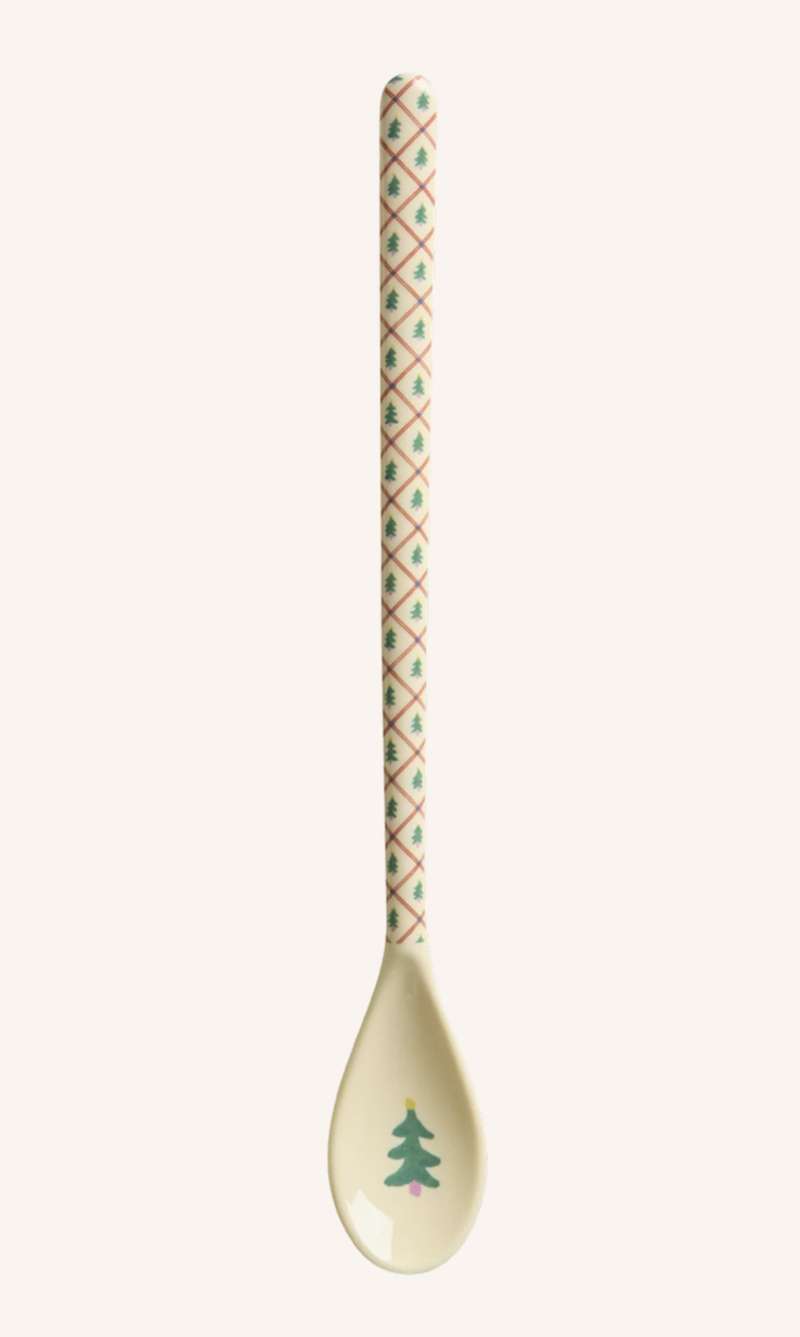 Tall spoon christmas tree print - rice