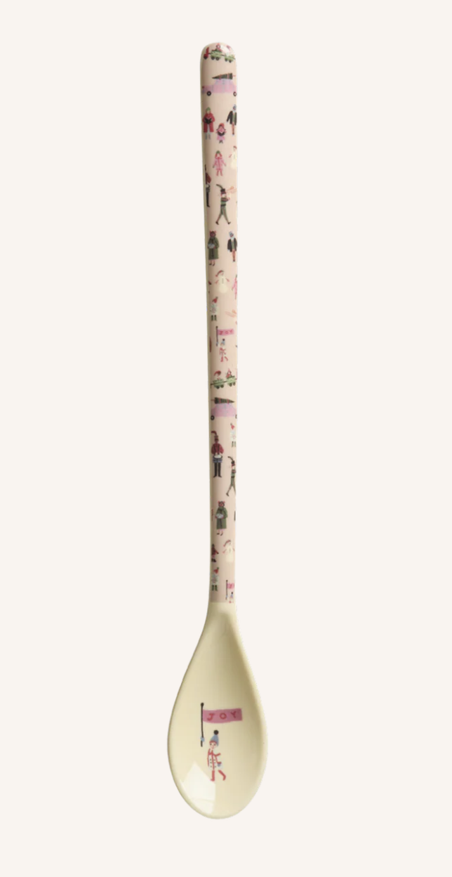 Tall spoon roze holiday print - rice