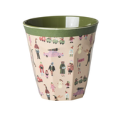 Medium Cup with Holiday Print - Medium - rice