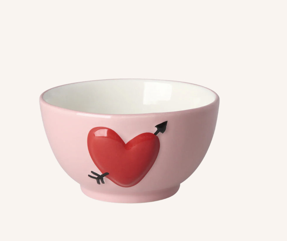 large keramiek bowl roze hart design - rice CEBWL-EMHEA | Jil Conceptstore
