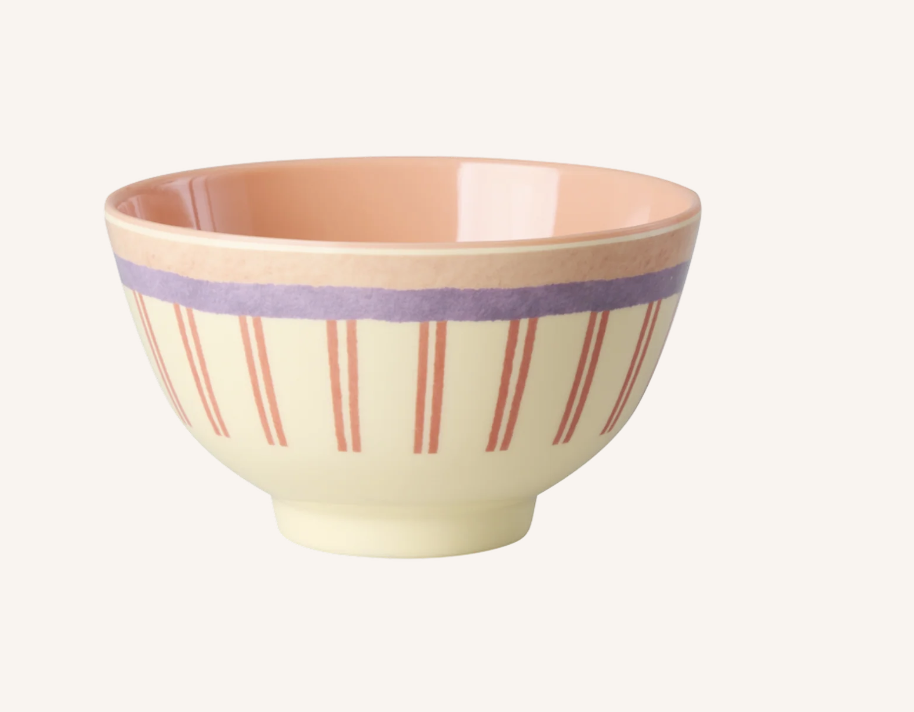Small Bowl - Cream - Stripey Love Print - rice MELEW-SSTLO | Jil Conceptstore