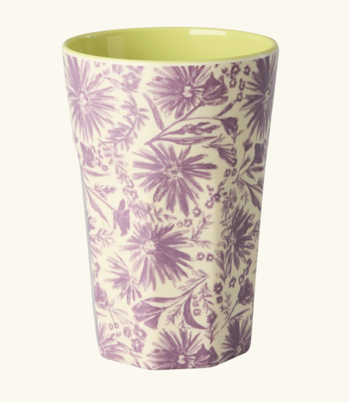 Tall Cup - Purple - Flower Press Print - rice MELCU-LFLPR | Jil Conceptstore