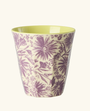 Medium Cup - Purple - Flower Press Print - rice MELCU-FLPR | Jil Conceptstore