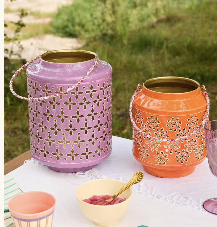 Grote metale lantaarn paars - rice CDLAN-LP| Jil Conceptstore
