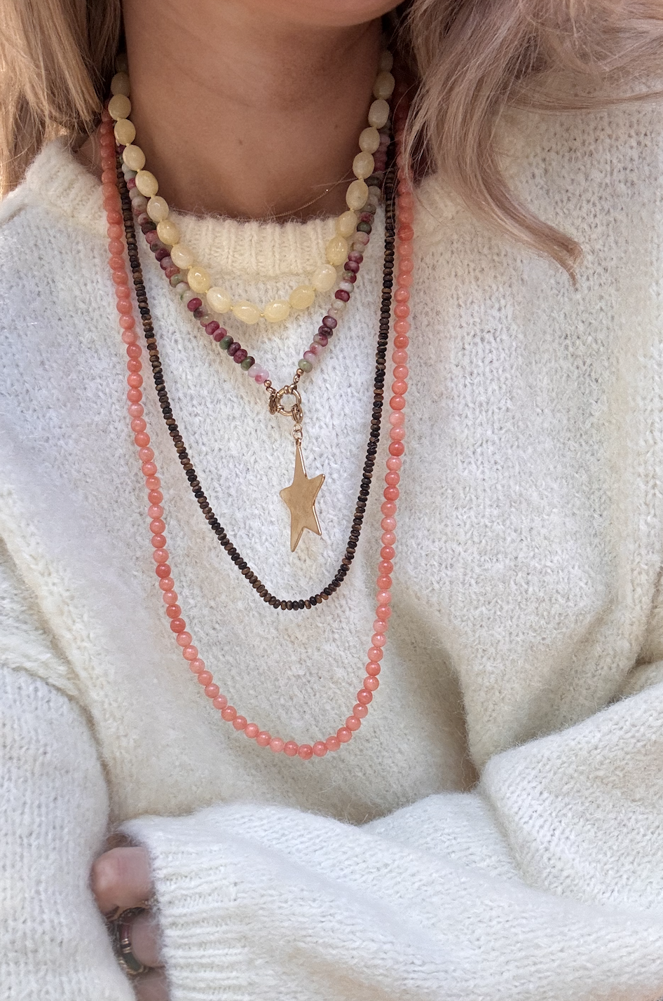 Roger long brown necklace - bonnie studios