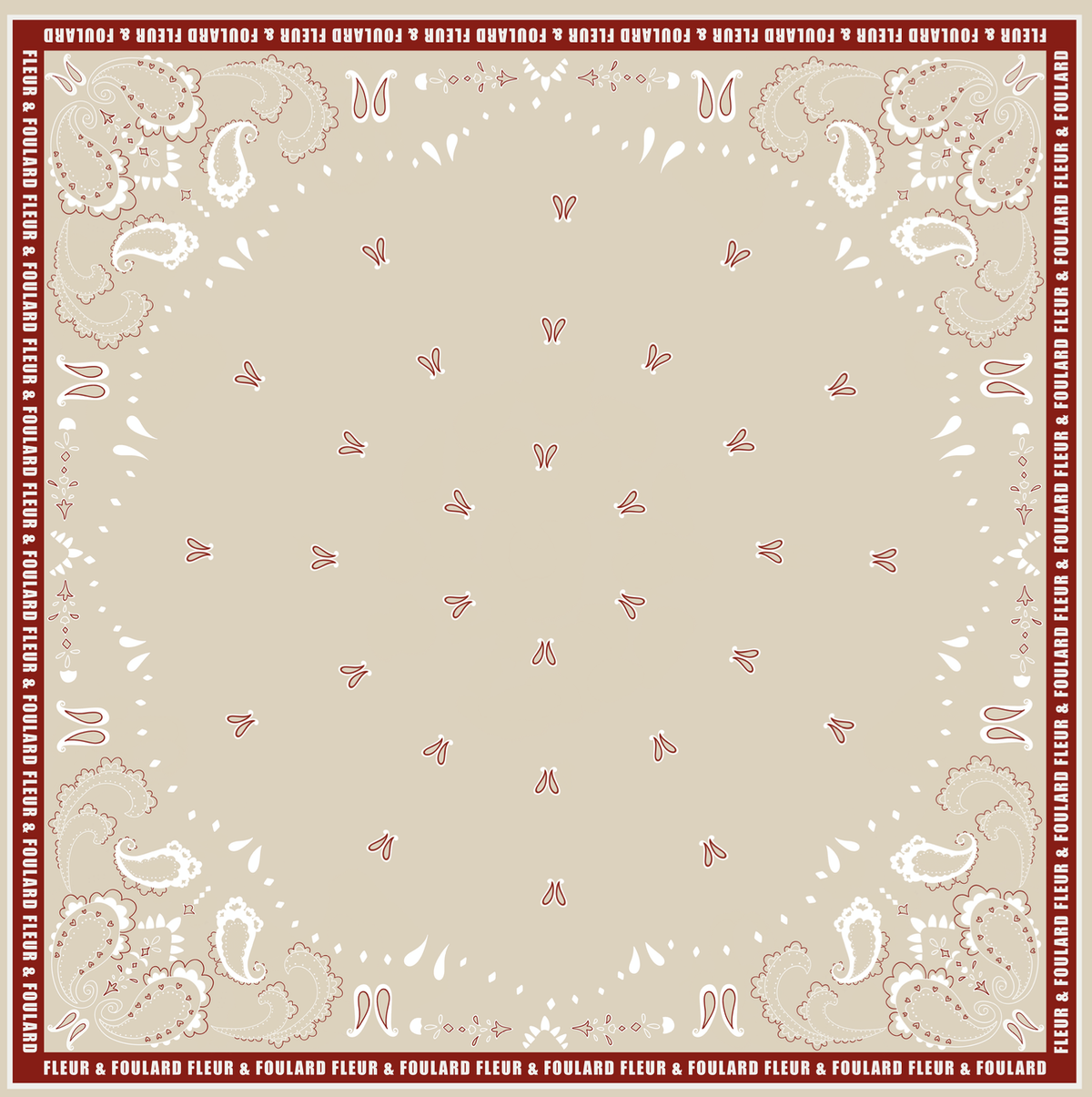 scarf beige red - fleur & foulard