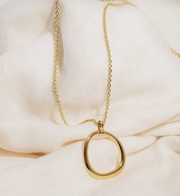 Sally chain gold hoop long necklace - souvenirs de pomme | jil conceptstore